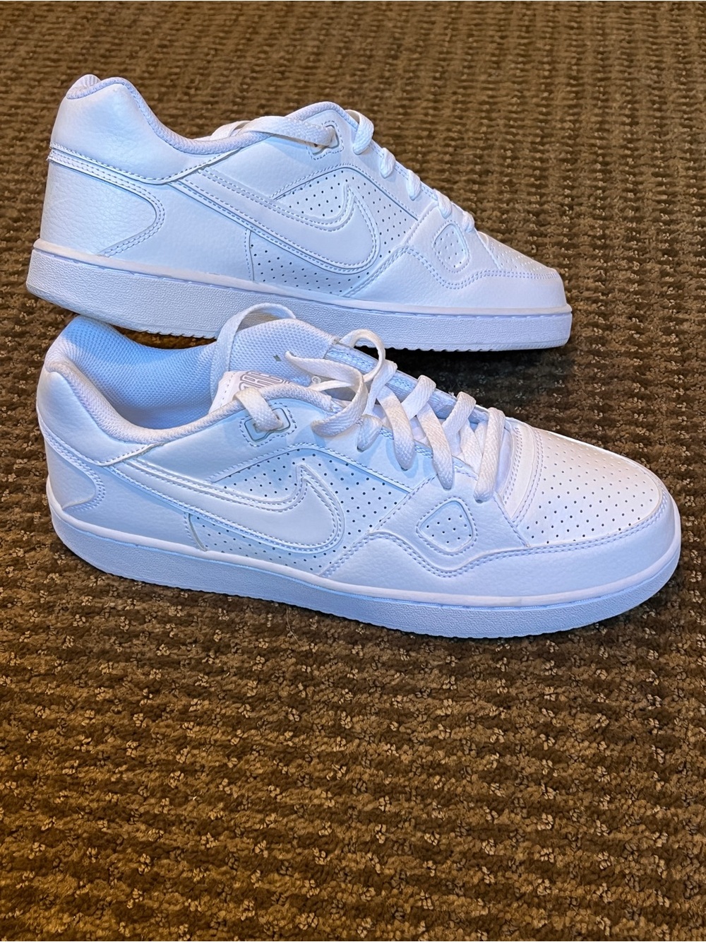 🔥🤍Nike Son of Force Shoes. Men’s 11. Triple White. Leather. EUC!🤍🔥
